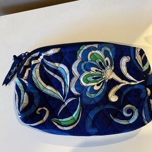 Vera Bradley Blue and Green Floral Cosmetic Bag